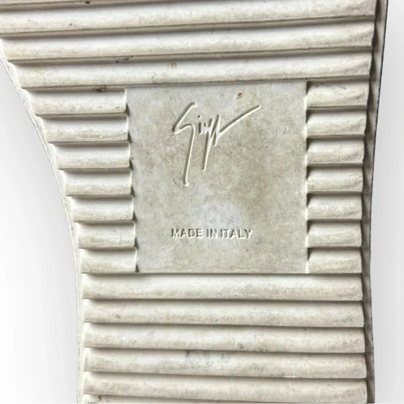 Giuseppe Zanotti  Brown Leather Donna Hi-Top Swarovski Crystal Sneakers 37 - Picture 13 of 13